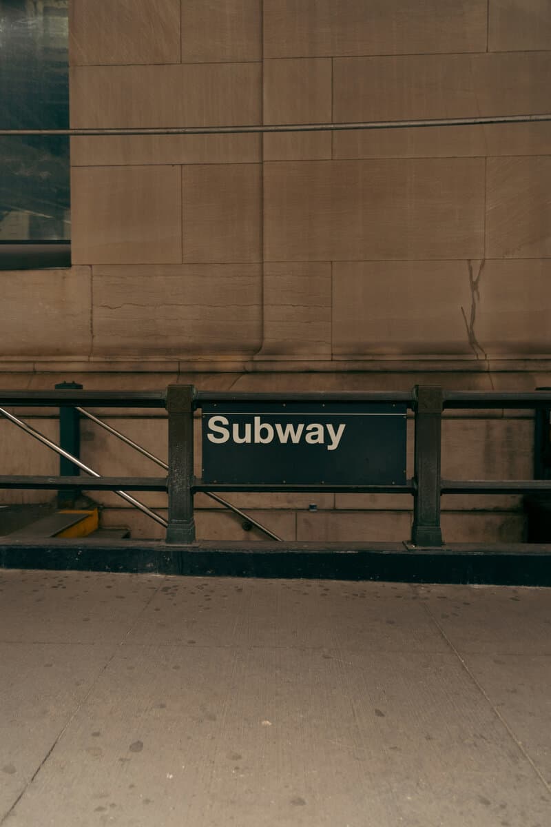 Subway station entrance near Luma Living