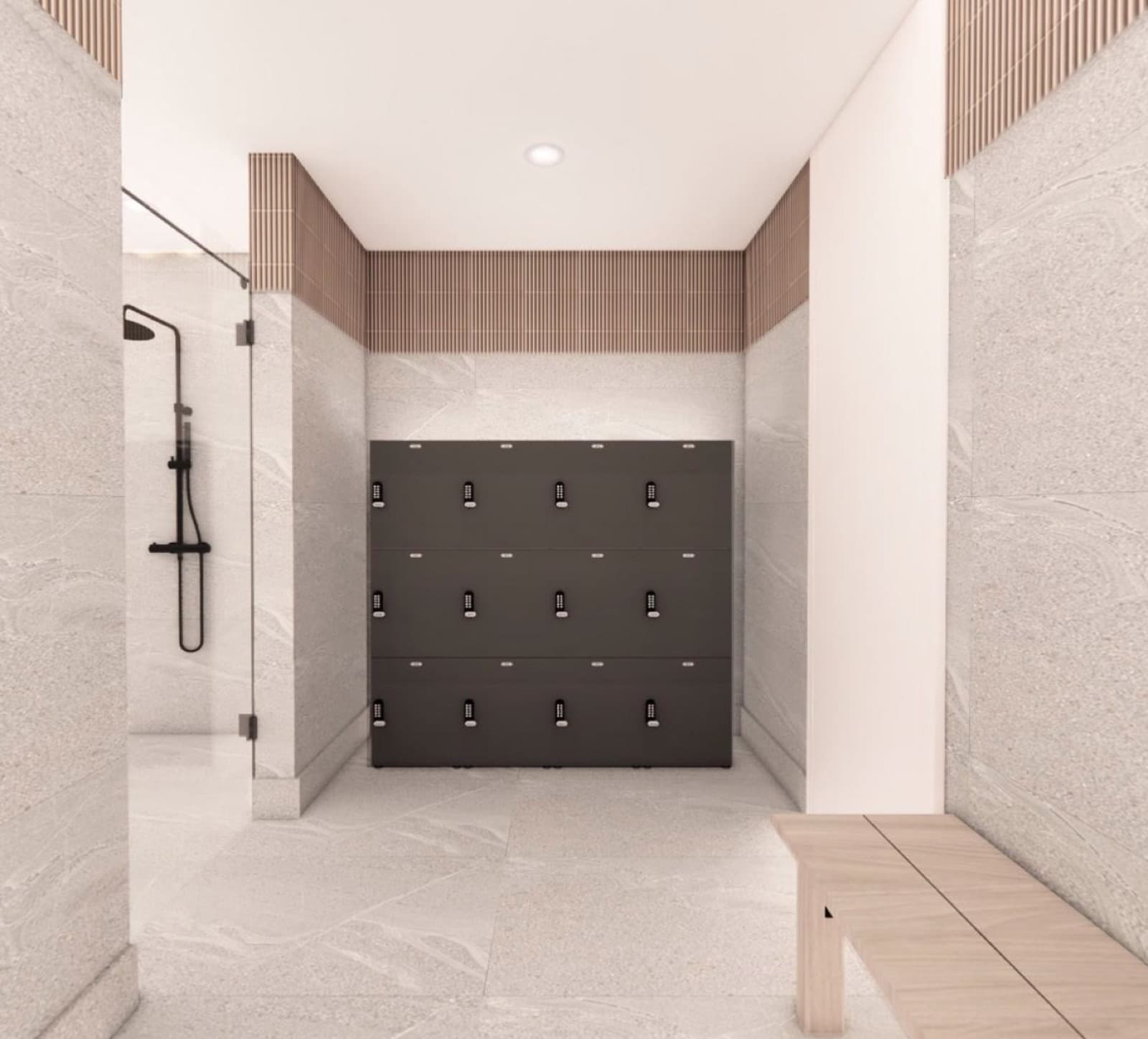 Showers and lockers